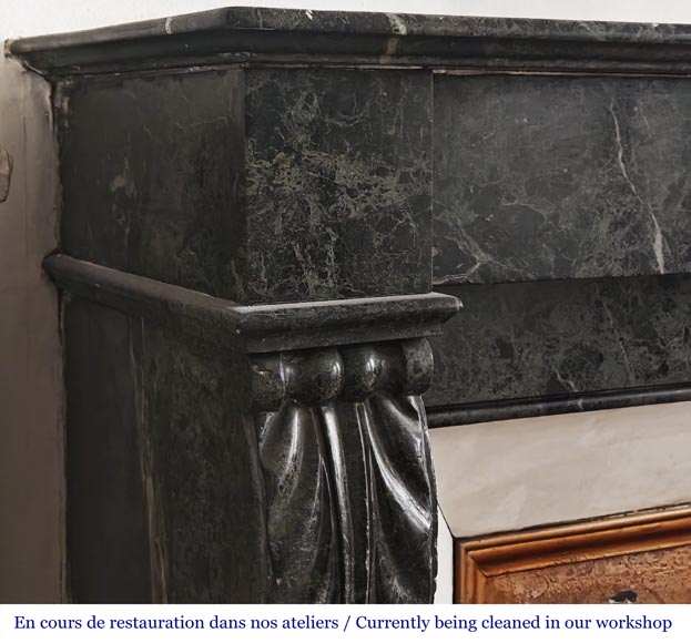 Cheminée de style Napoléon III en marbre vert-2