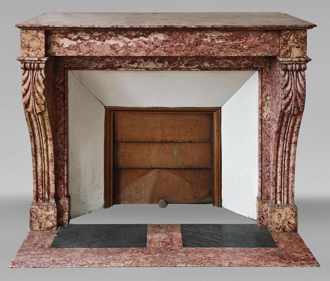 Cheminée de style Napoléon III en marbre Brocatelle rose Cheminée de style Napoléon III en marbre Brocatelle rose-0