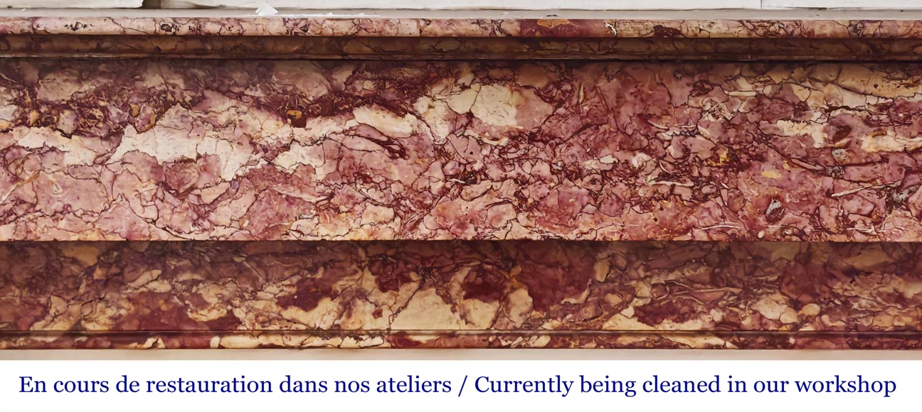 Cheminée de style Napoléon III en marbre Brocatelle rose Cheminée de style Napoléon III en marbre Brocatelle rose-1