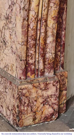 Cheminée de style Napoléon III en marbre Brocatelle rose Cheminée de style Napoléon III en marbre Brocatelle rose-4