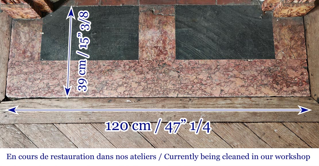 Cheminée de style Napoléon III en marbre Brocatelle rose Cheminée de style Napoléon III en marbre Brocatelle rose-7