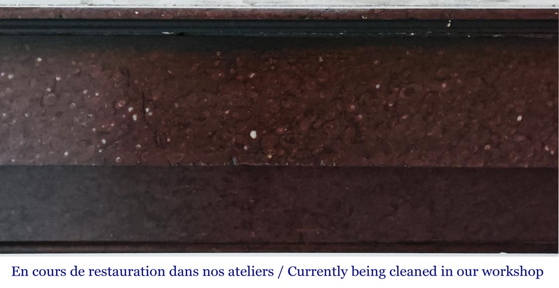 Cheminée de style Napoléon III en marbre rouge griotte-1