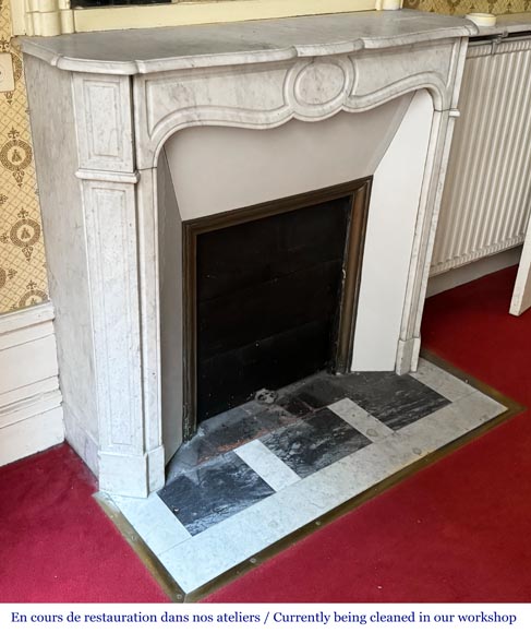 Cheminée de style Louis XV modèle Pompadour en marbre de Carrare Cheminée de style Louis XV modèle Pompadour en marbre de Carrare-2