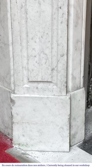 Cheminée de style Louis XV modèle Pompadour en marbre de Carrare Cheminée de style Louis XV modèle Pompadour en marbre de Carrare-4