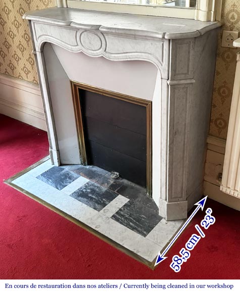 Cheminée de style Louis XV modèle Pompadour en marbre de Carrare Cheminée de style Louis XV modèle Pompadour en marbre de Carrare-5