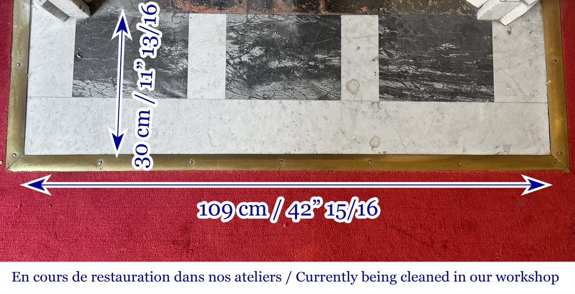 Cheminée de style Louis XV modèle Pompadour en marbre de Carrare Cheminée de style Louis XV modèle Pompadour en marbre de Carrare-8