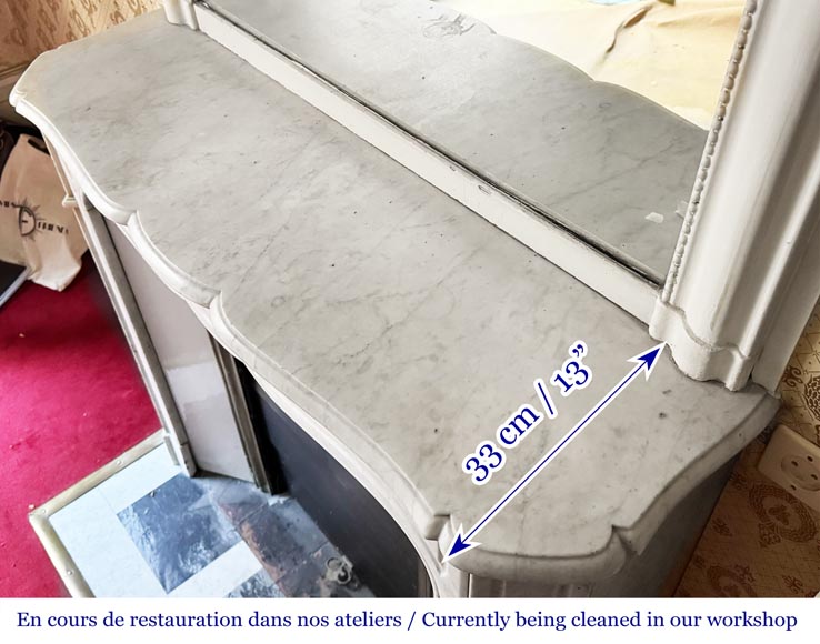 Cheminée de style Louis XV modèle Pompadour en marbre de Carrare Cheminée de style Louis XV modèle Pompadour en marbre de Carrare-9