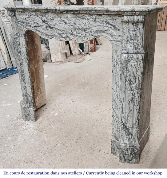 Cheminée de style Louis XV modèle Pompadour en marbre bleu fleuri Cheminée de style Louis XV modèle Pompadour en marbre bleu fleuri-5