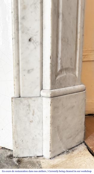 Cheminée de style Louis XV modèle Pompadour, en marbre de Carrare-7