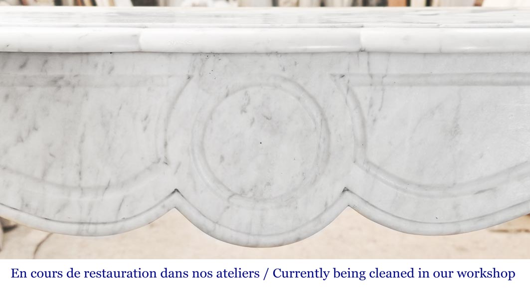 Cheminée de style Louis XV modèle Pompadour en marbre de Carrare Cheminée de style Louis XV modèle Pompadour en marbre de Carrare-1