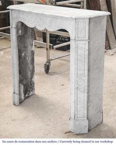 Cheminée de style Louis XV modèle Pompadour en marbre de Carrare Cheminée de style Louis XV modèle Pompadour en marbre de Carrare-4