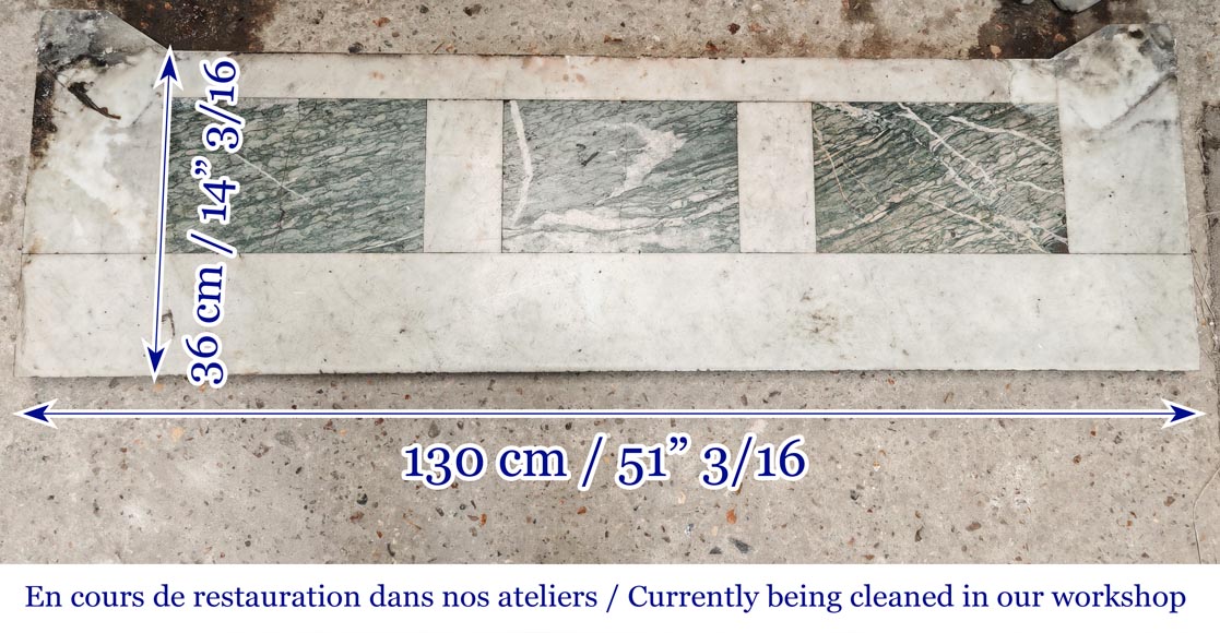 Cheminée de style Louis XV en marbre de Carrare-10