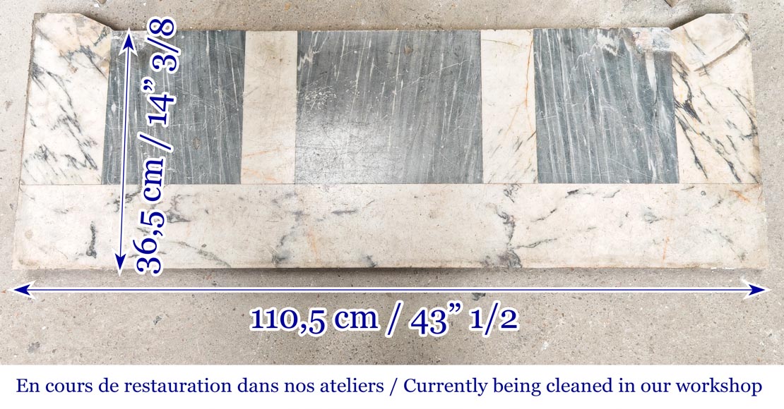 Cheminée de style Louis XV modèle Pompadour en marbre Paonazzo-8