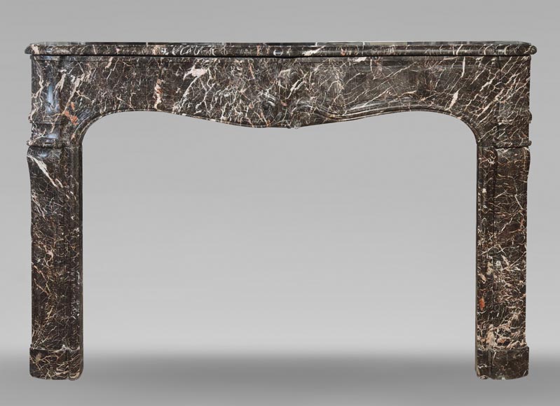 Cheminée Louis XV d'époque en marbre gris veiné-0