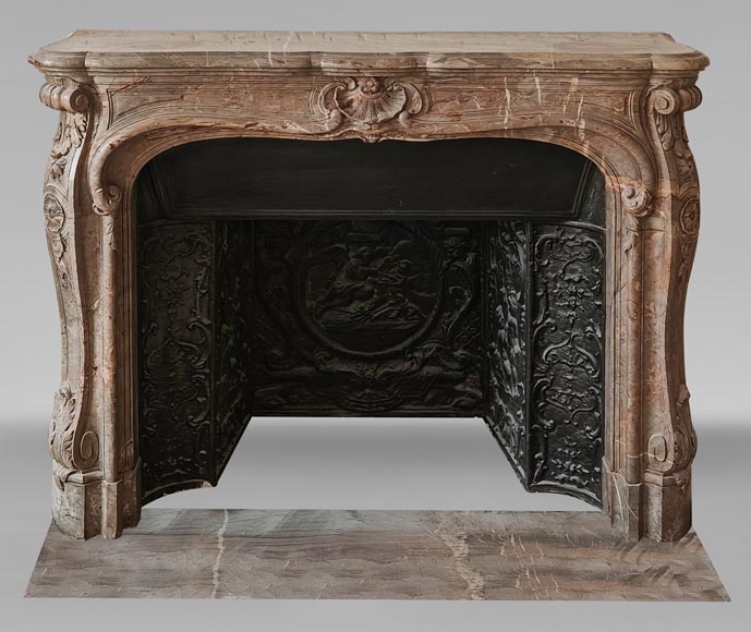 Cheminée de style Louis XV en marbre Sarrancolin Cheminée de style Louis XV en marbre Sarrancolin-0