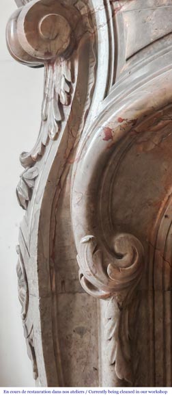 Cheminée de style Louis XV en marbre Sarrancolin Cheminée de style Louis XV en marbre Sarrancolin-6