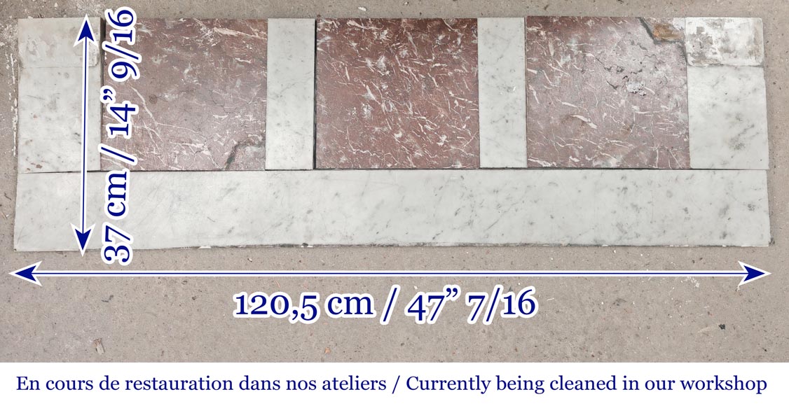 Cheminée de style Louis XVI en marbre de Carrare, au bandeau cannelé-9