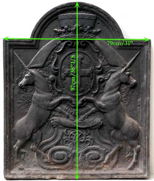 Plaque aux licornes aux armes de Louis Le Peletier de Rosanbo, milieu XVIIIè siècle-9