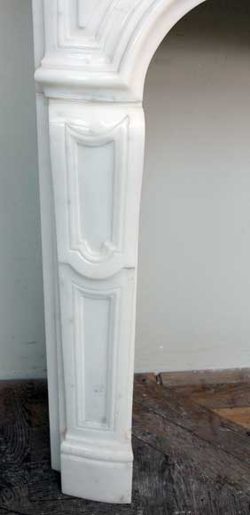 Cheminée en marbre demi-statuaire, fabrication 1960-5