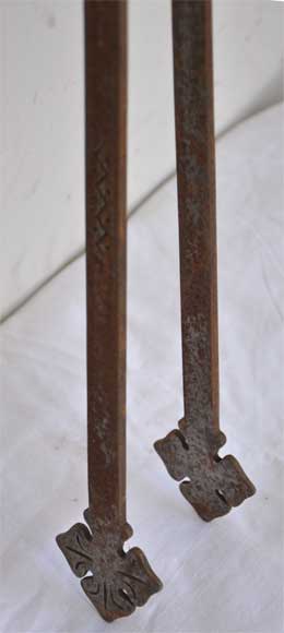 Pelle de cheminée fer forgé bronze XVIIIème siècle